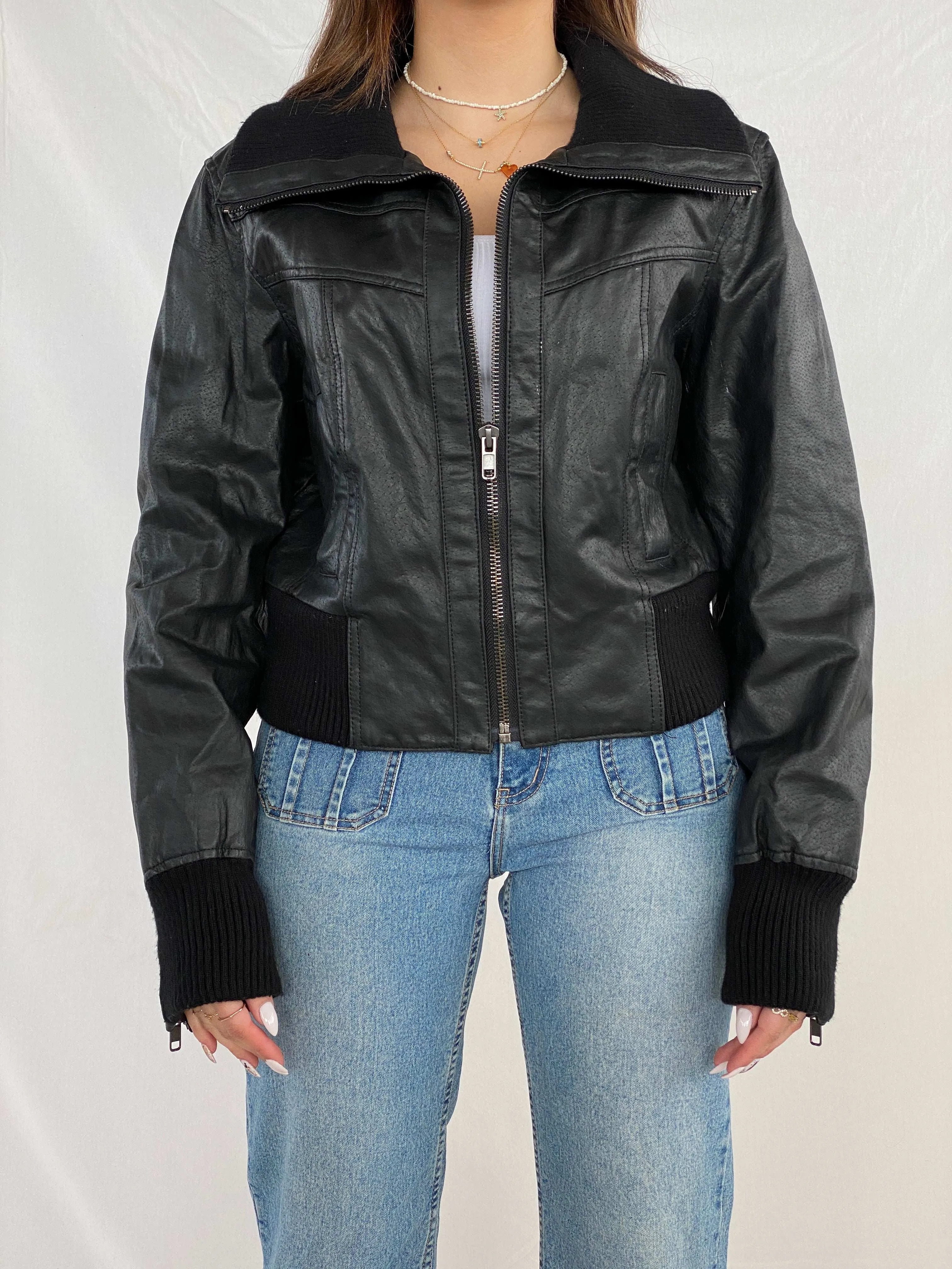 00s Wear Me.. Work Me.. Love Me by New Look Genuine Leather Jacket