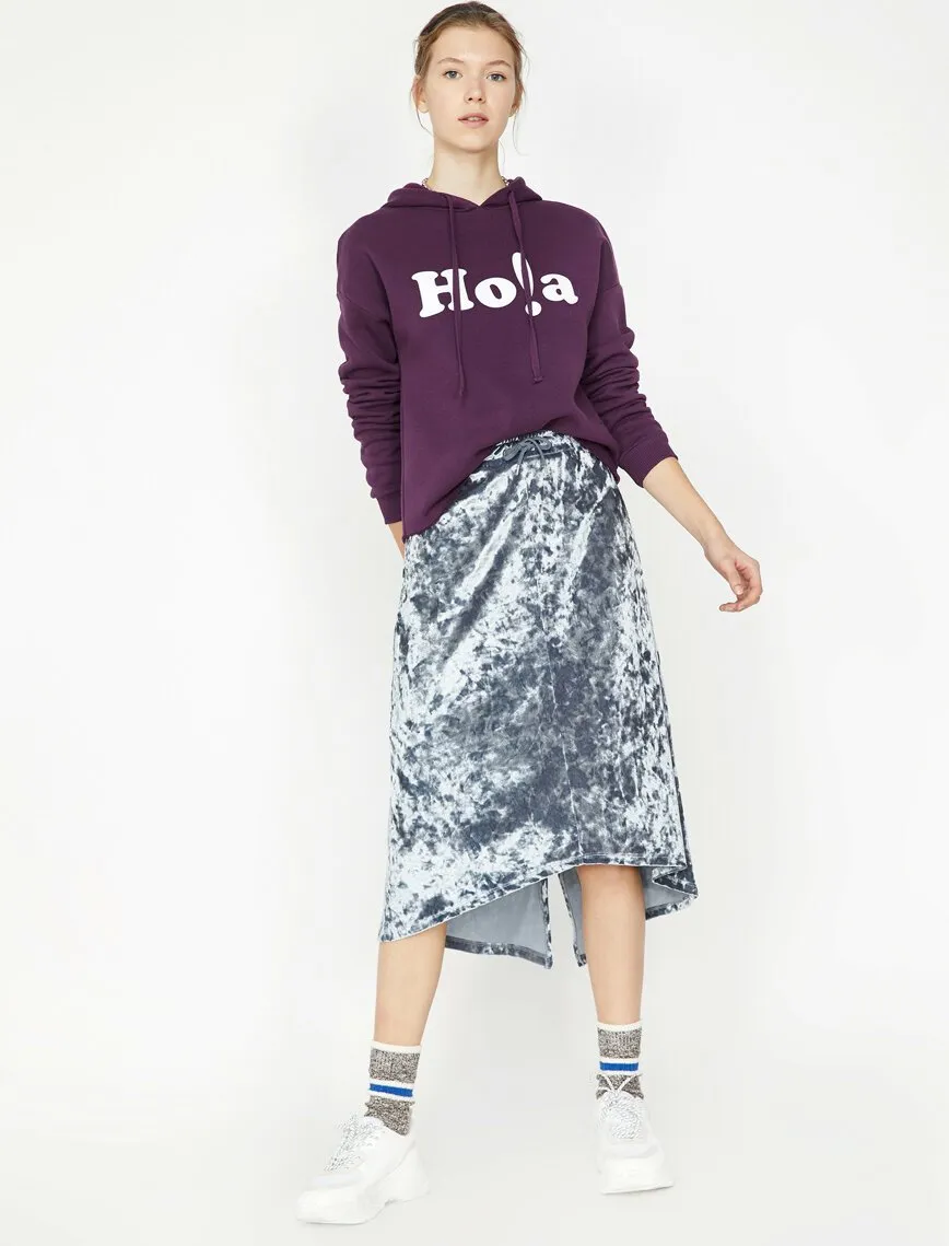 12321 Silver Patterned Midi Skirt