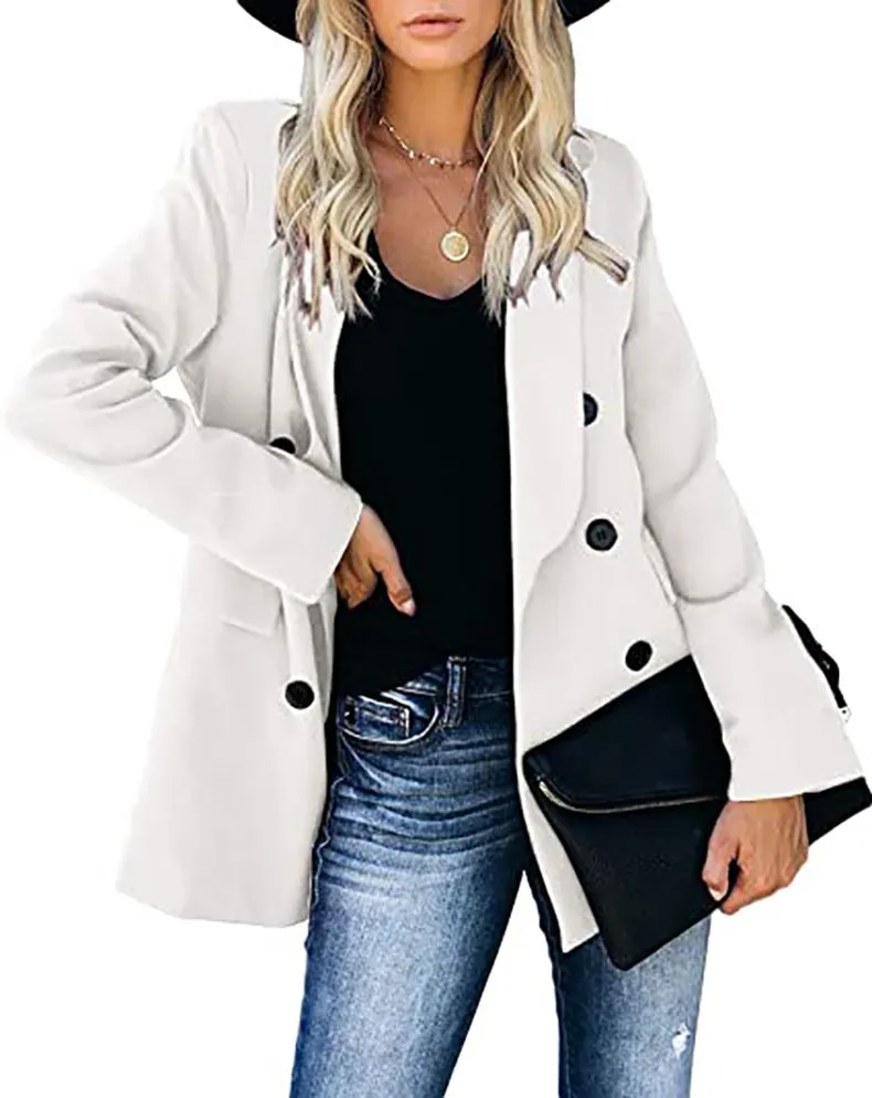 Amozae business casual outfits Wish2024 Autumn and Winter Button Coat Cardigan Lapel Cardigan Elegant Suit for Women