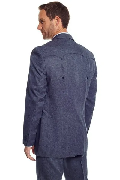 Circle S Mens Heather Navy Polyester Vegas Sportcoat Jacket Blazer 46 L