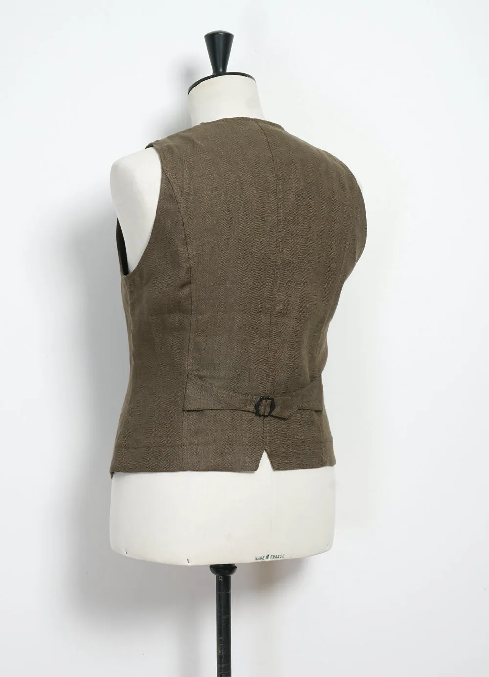 DANIEL | Classic Waistcoat | Khaki Linen