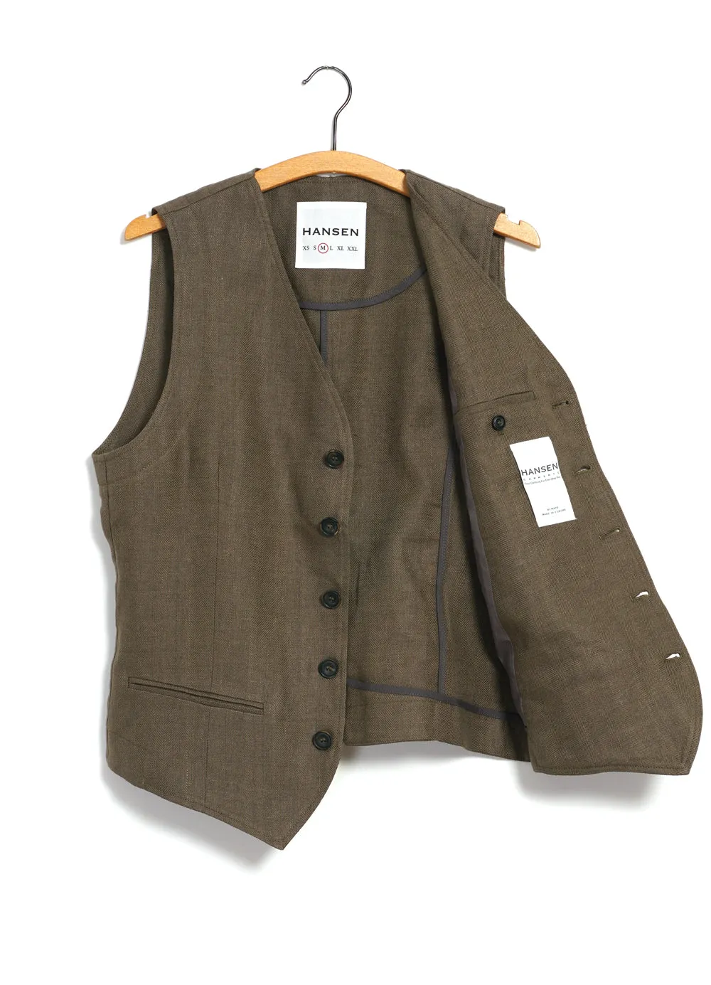 DANIEL | Classic Waistcoat | Khaki Linen