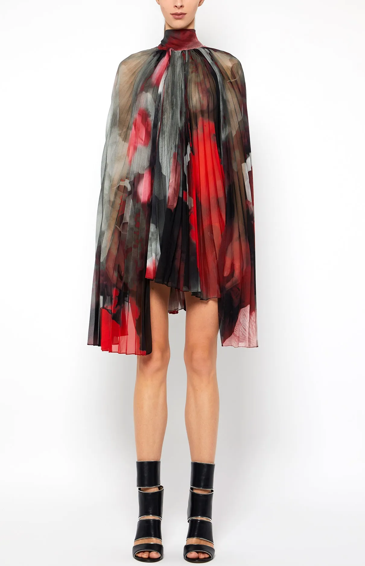 DRAPED TURTLENECK PLISSE TUNIC