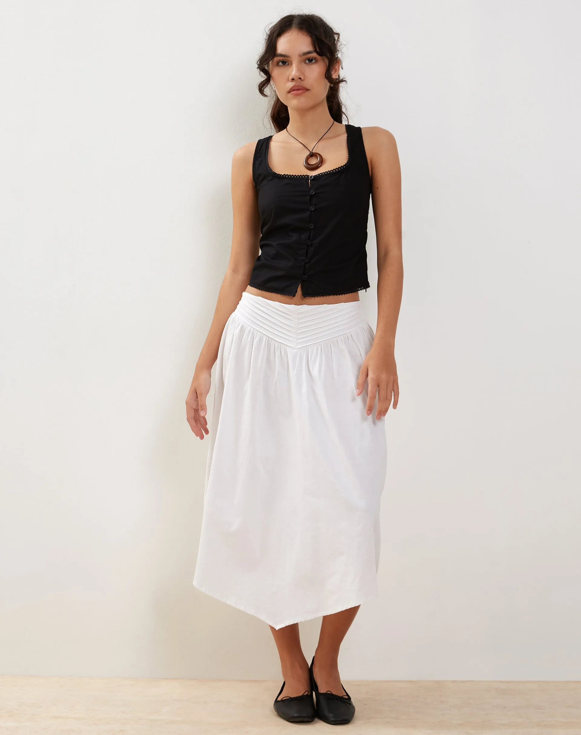Fawn Top in Poplin Black