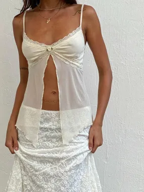 Girlary Women Y2K Vintage Summer Camisole Front Slit Lace Trim Hem Floral Print/ Solid Color V Neck Spaghetti Strap Tank Tops