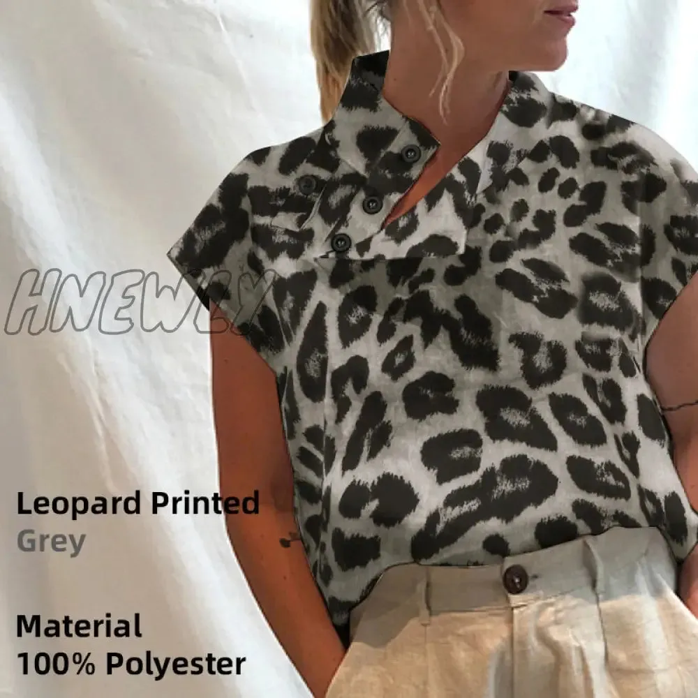 Hnewly Women Short Sleeve Blusas Summer Cotton Linen Shirts Fashion Oversized Blouses Casual Loose Camisas Solid Tunic Tops