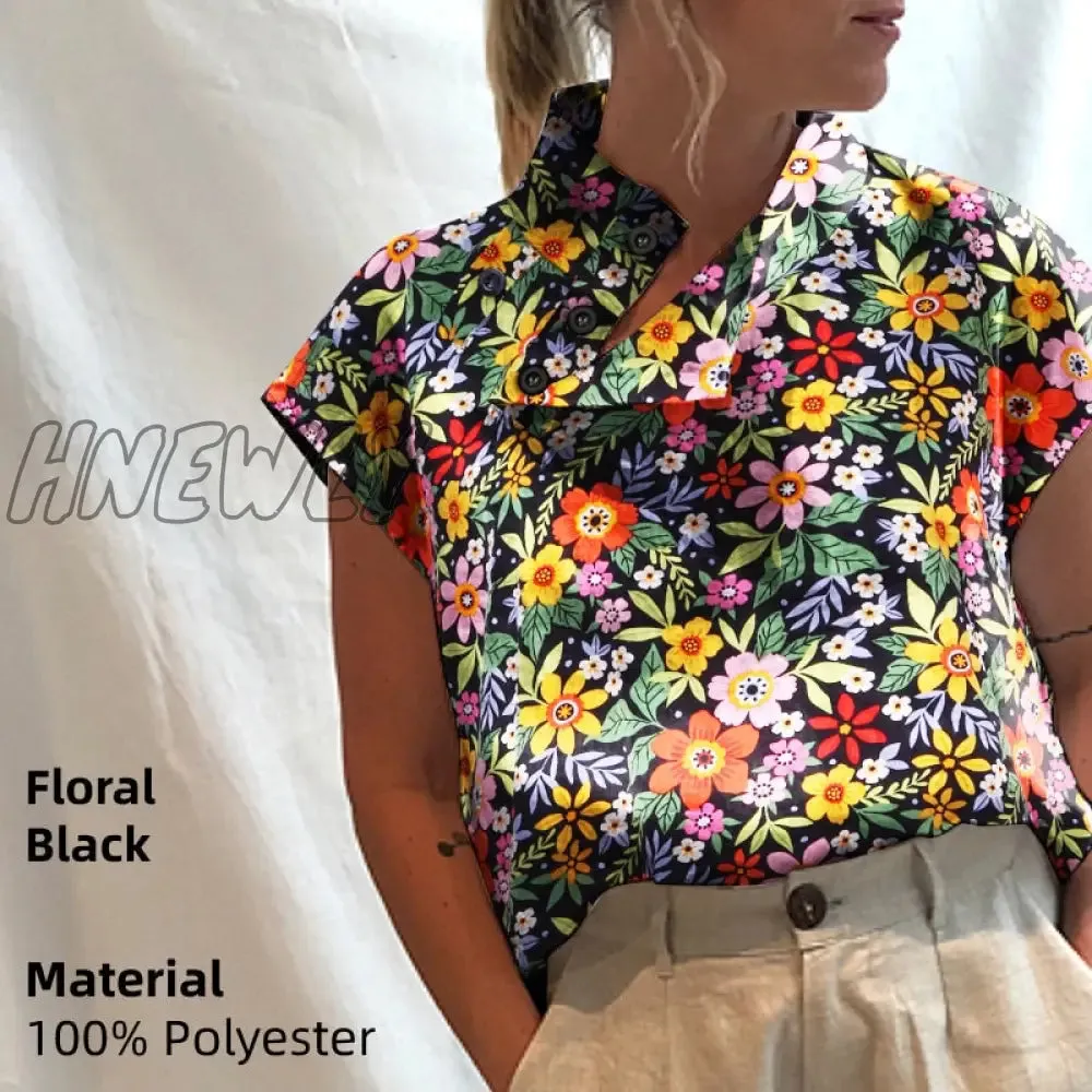 Hnewly Women Short Sleeve Blusas Summer Cotton Linen Shirts Fashion Oversized Blouses Casual Loose Camisas Solid Tunic Tops