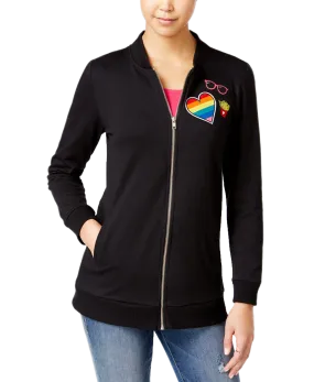 Juniors' Patch-Trim Tunic Bomber Jacket