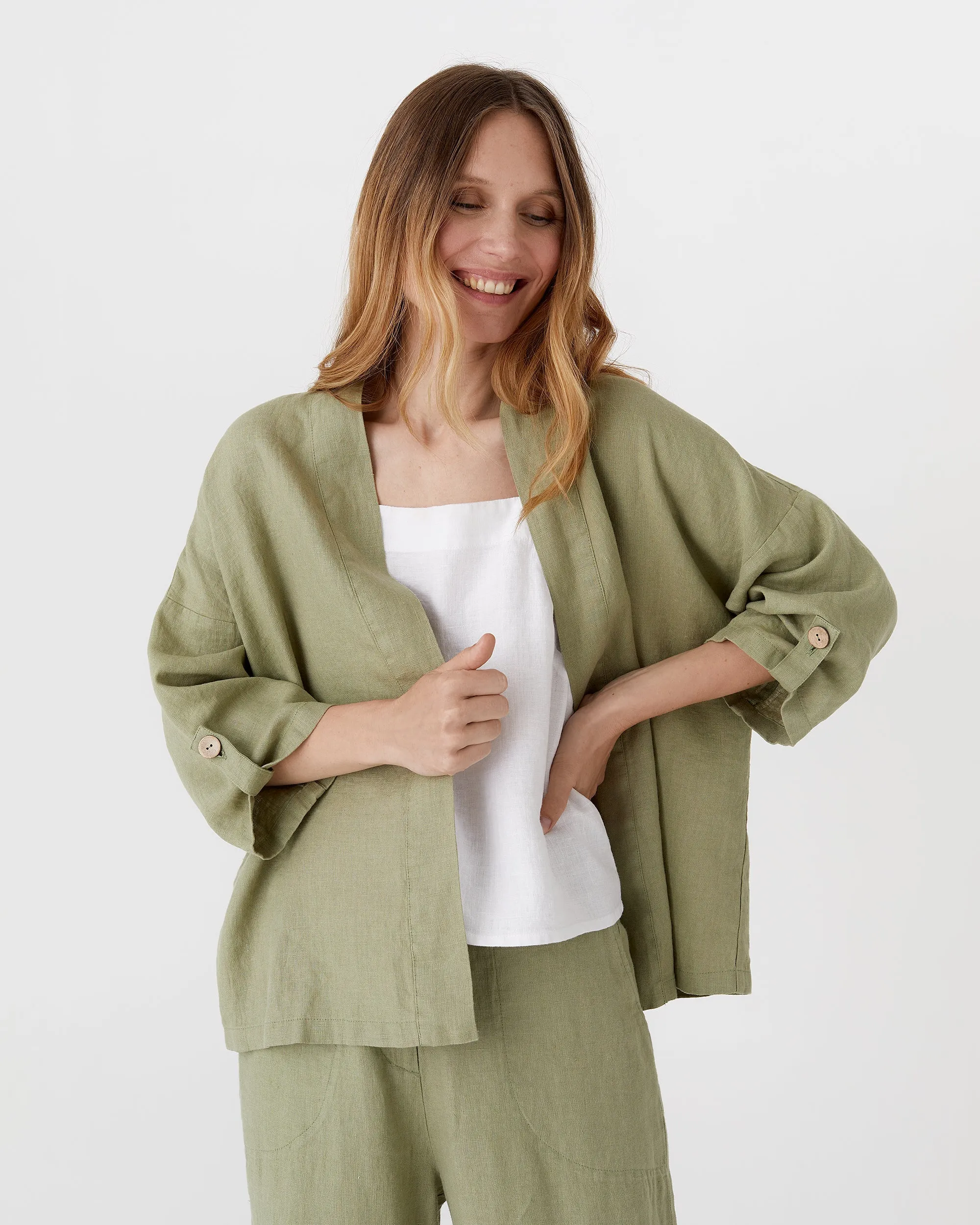 Linen kimono jacket BANOS in Various colors