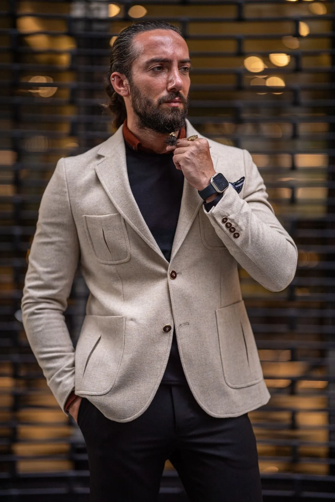 Mateo Beige  Slim Fit Blazer