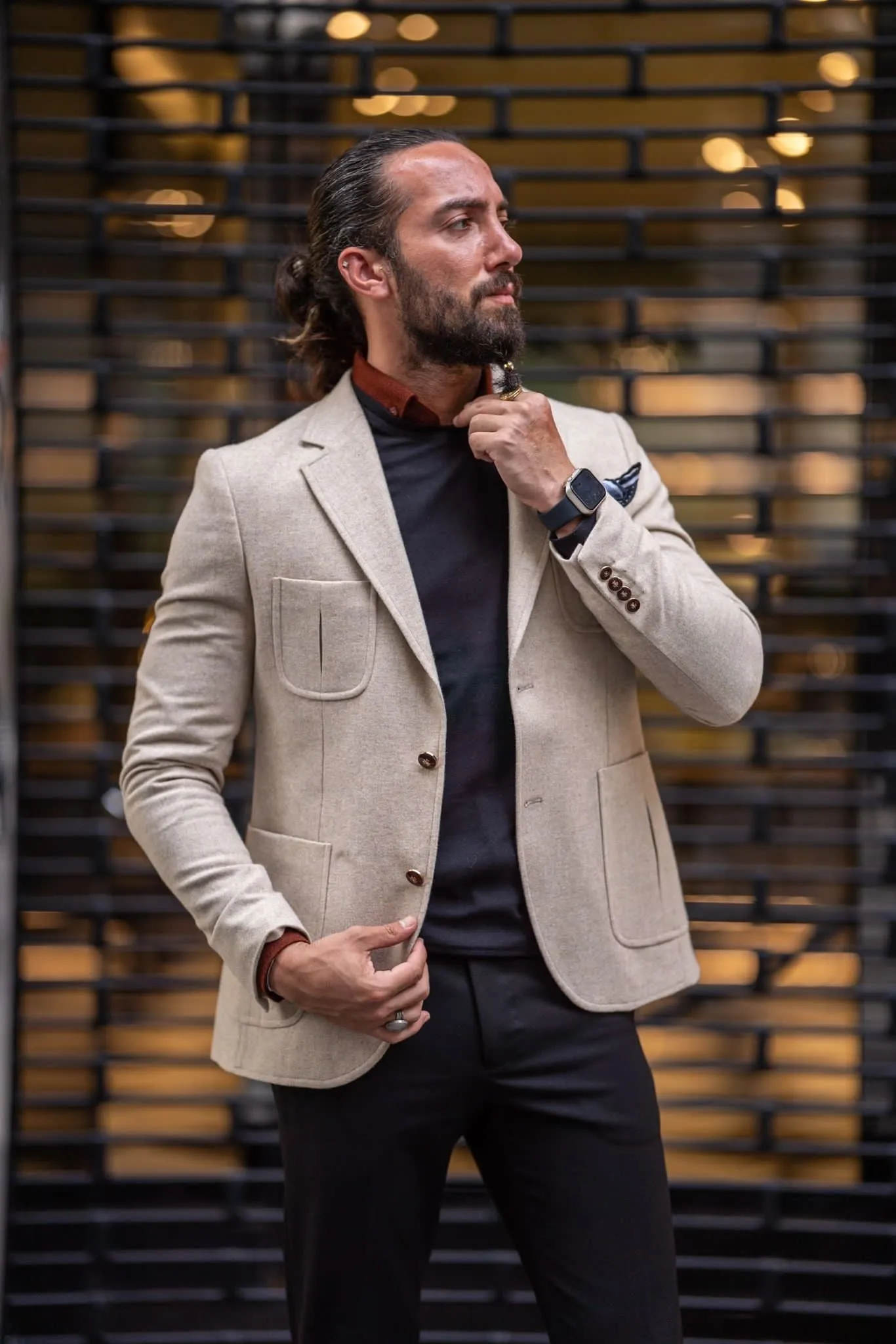 Mateo Beige  Slim Fit Blazer