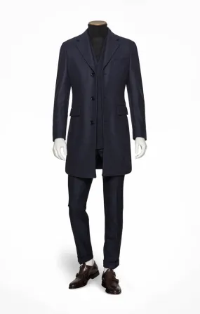 Nesti Onelio Navy Blue Merino Wool Blend