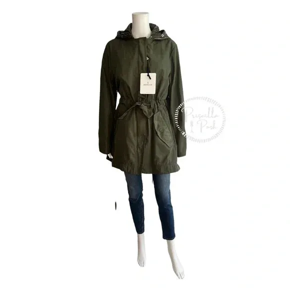 NWT Moncler Olive Green Long Parka Mascate Giubbotto Jacket XL