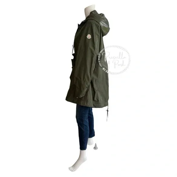 NWT Moncler Olive Green Long Parka Mascate Giubbotto Jacket XL