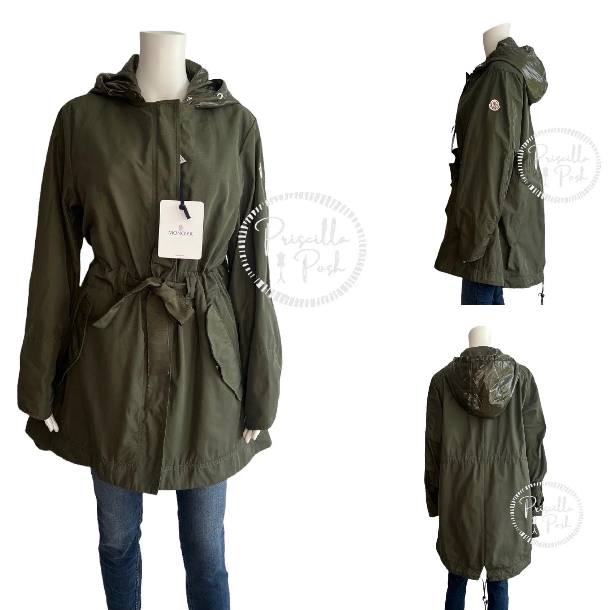 NWT Moncler Olive Green Long Parka Mascate Giubbotto Jacket XL