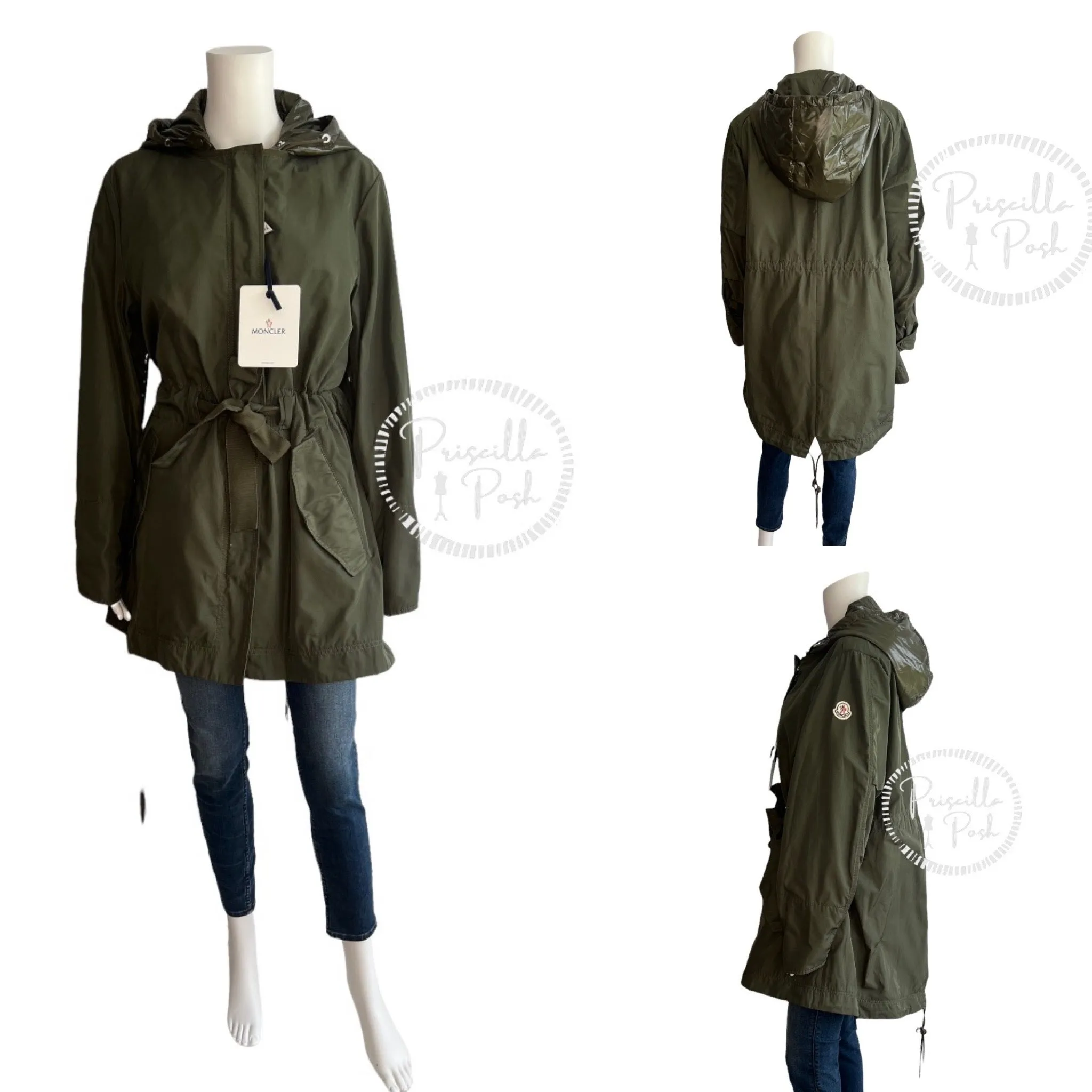 NWT Moncler Olive Green Long Parka Mascate Giubbotto Jacket XL