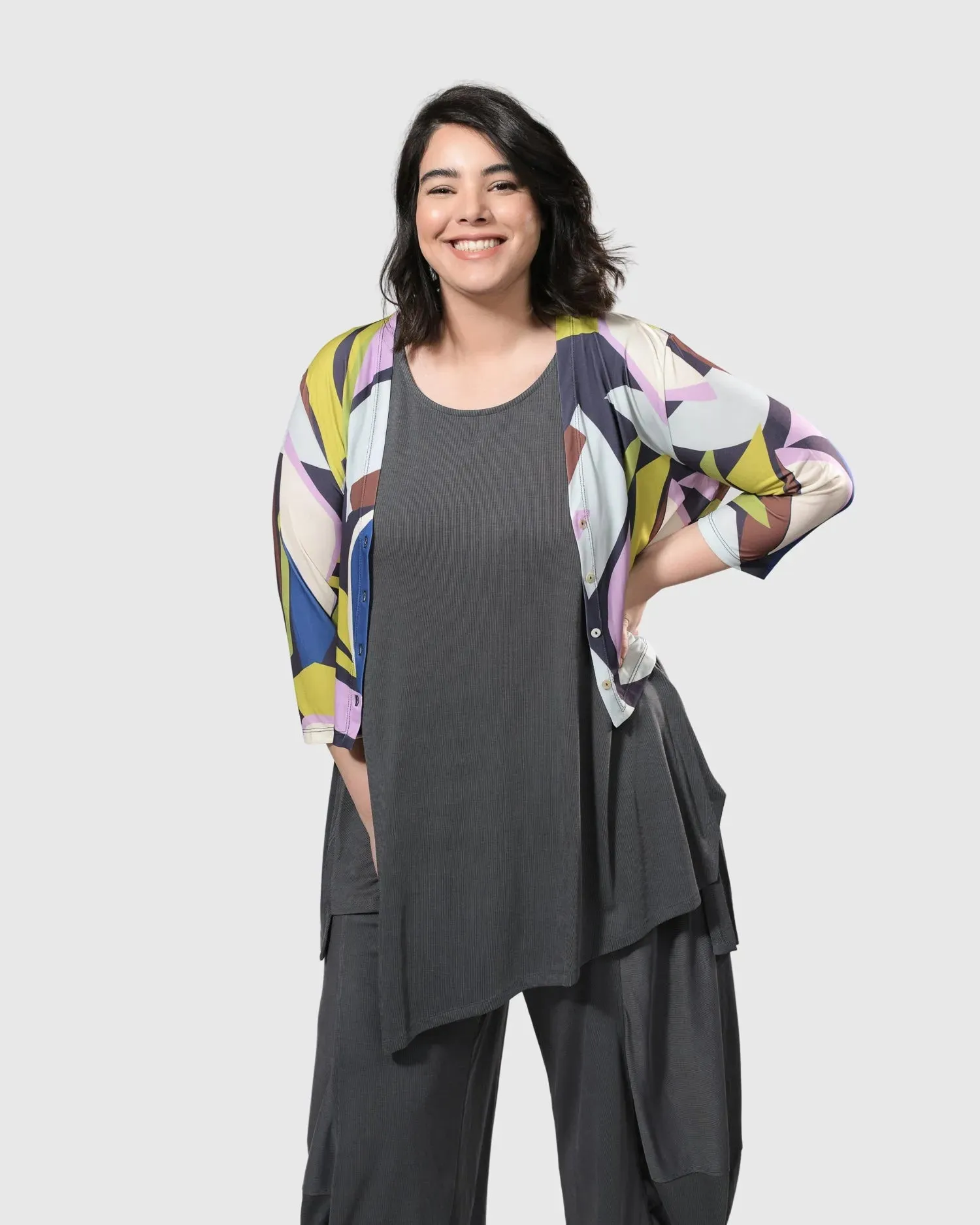 Olivia Crop Cardigan Jacket, Abstract