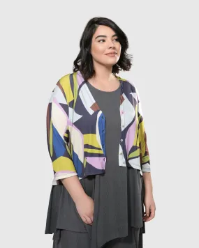 Olivia Crop Cardigan Jacket, Abstract
