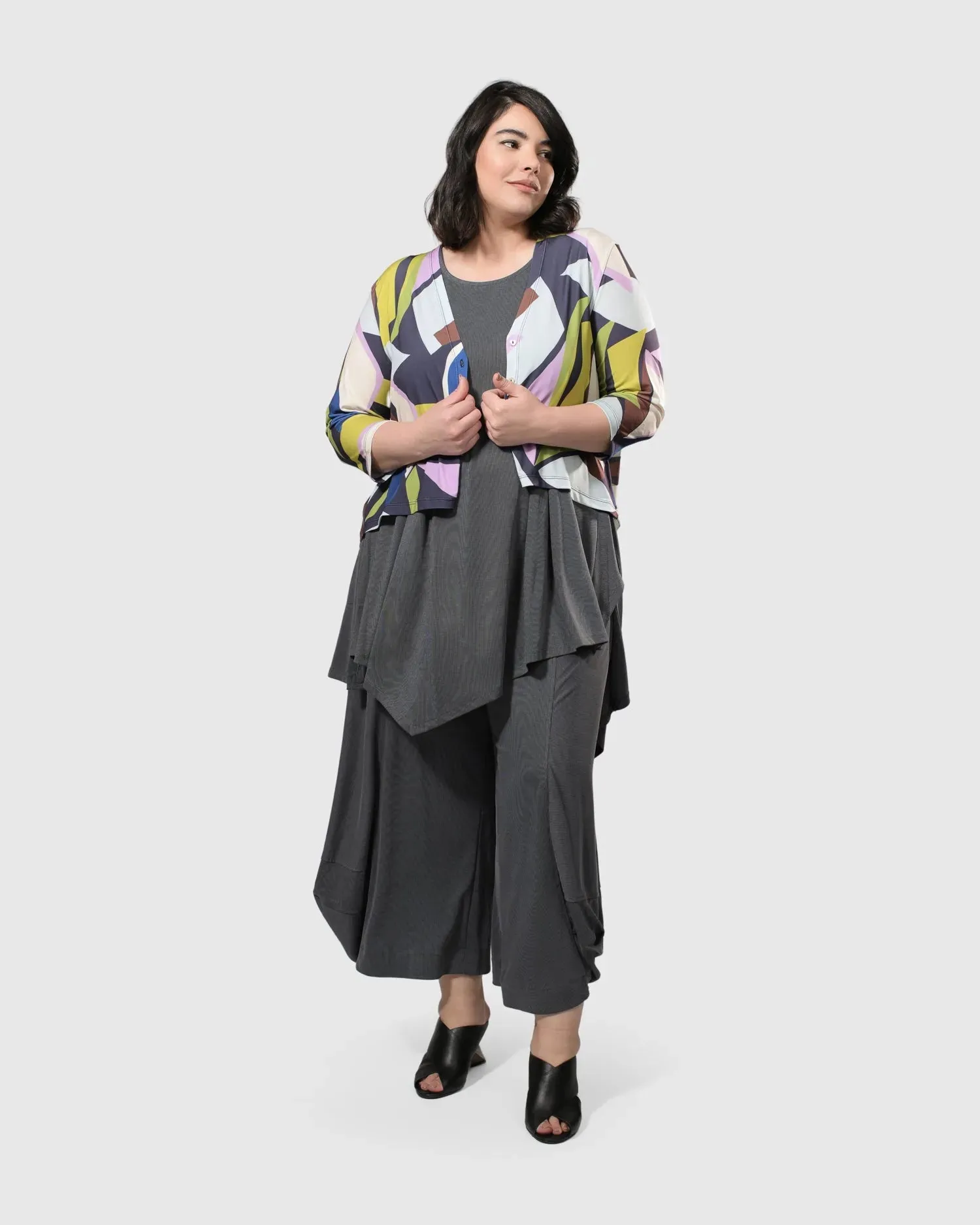 Olivia Crop Cardigan Jacket, Abstract
