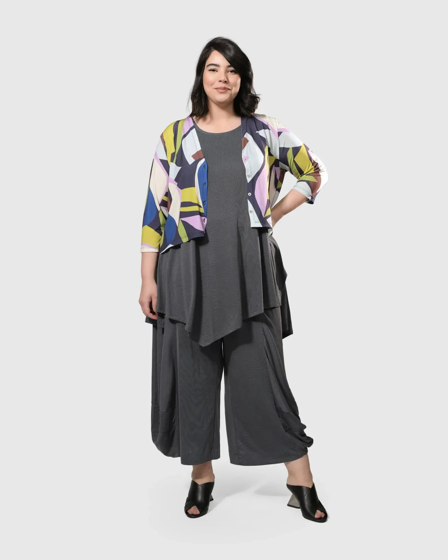 Olivia Crop Cardigan Jacket, Abstract