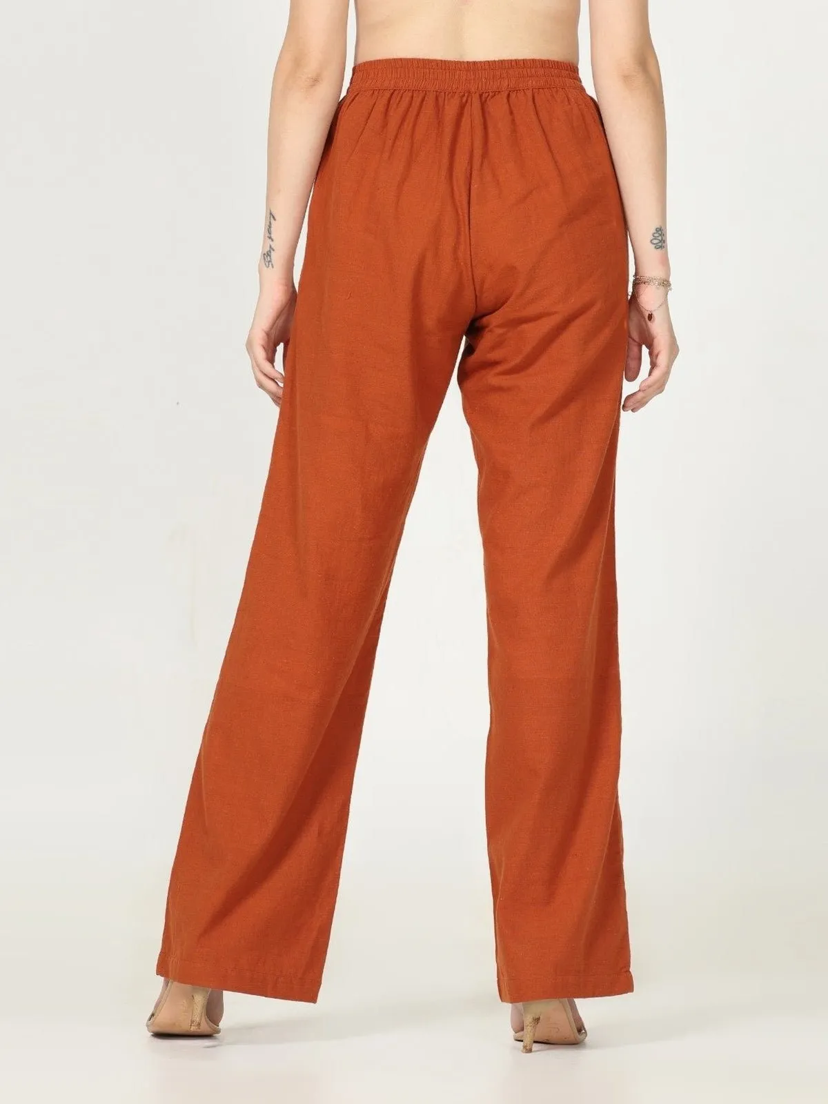Organic Cotton Solid Long Shirt with Wide Leg Pant Co-ord Set