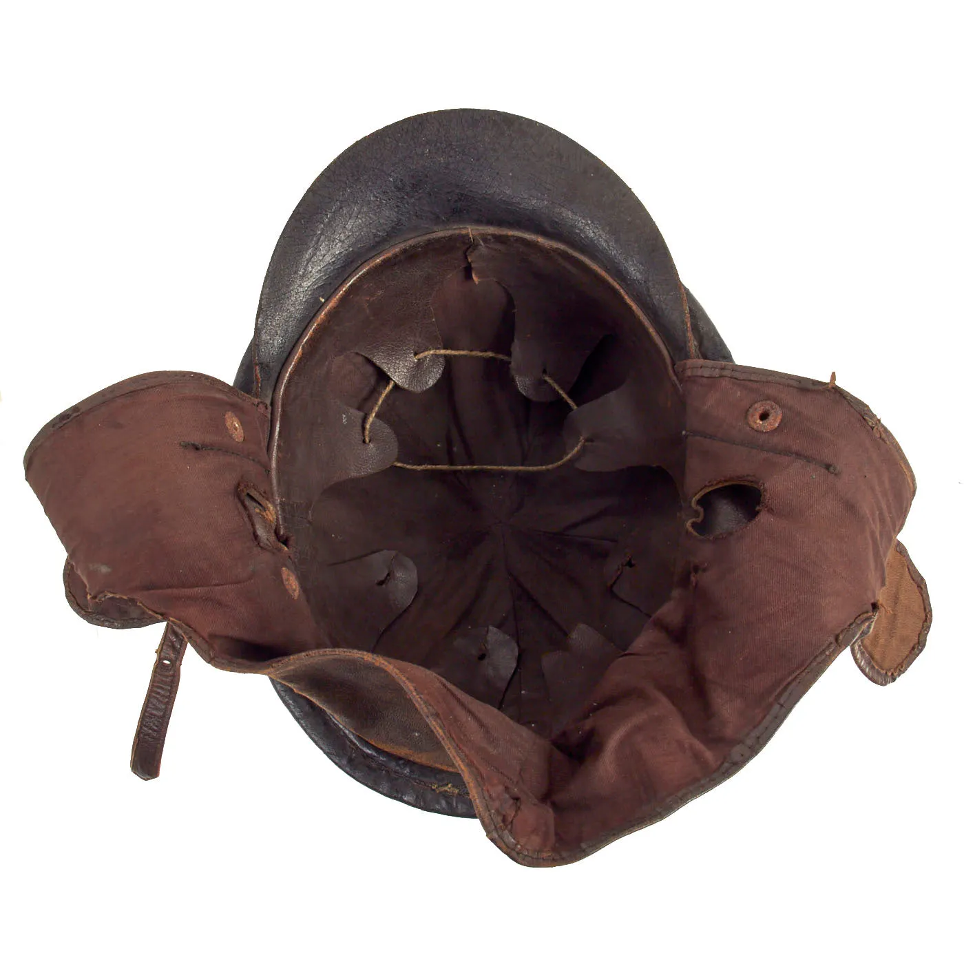 Original Rare Imperial German WWI Aviator’s Roold Pattern Crash Flight Helmet