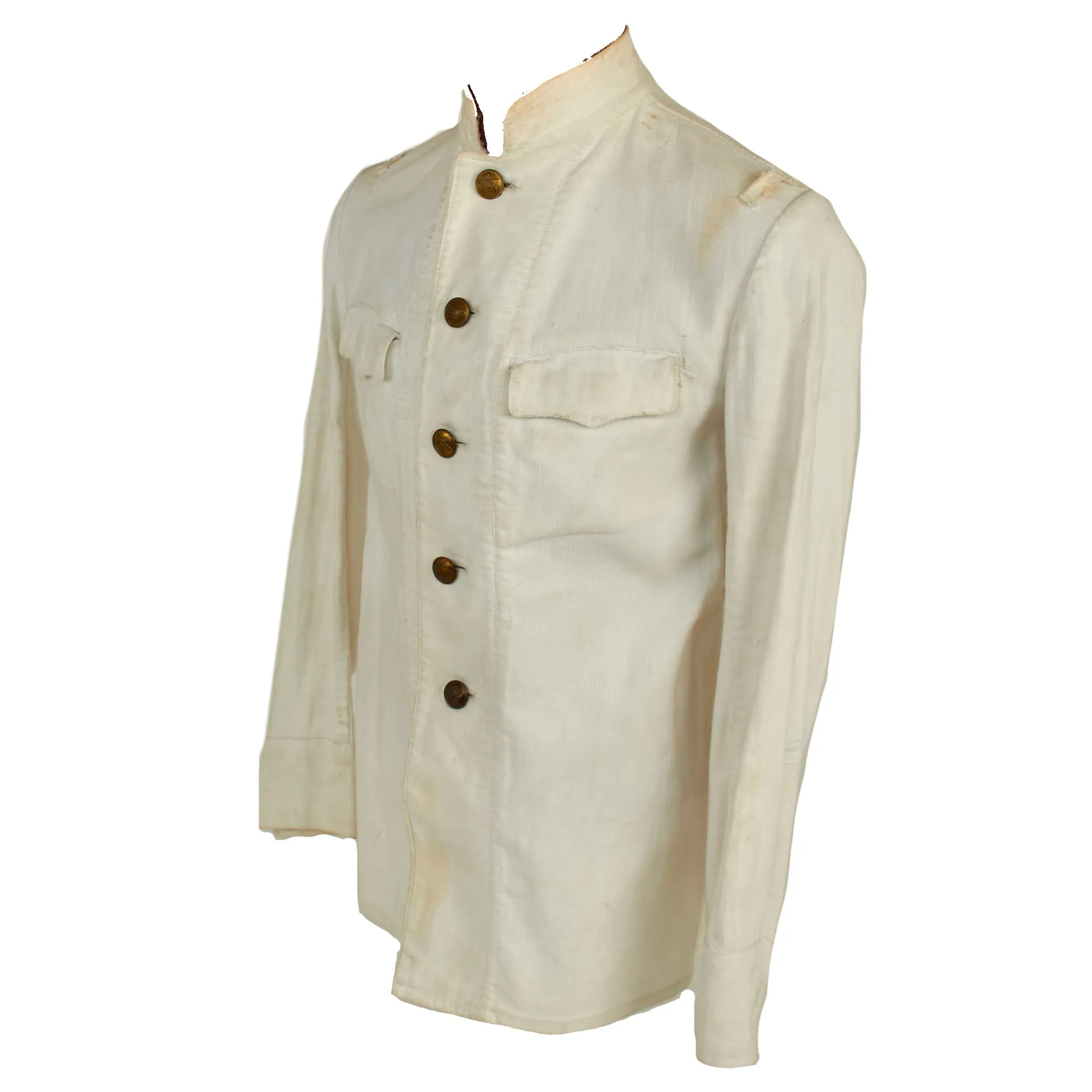 Original Soviet WWII Era M-1943 Officers Summer White Kitel Uniform Tunic