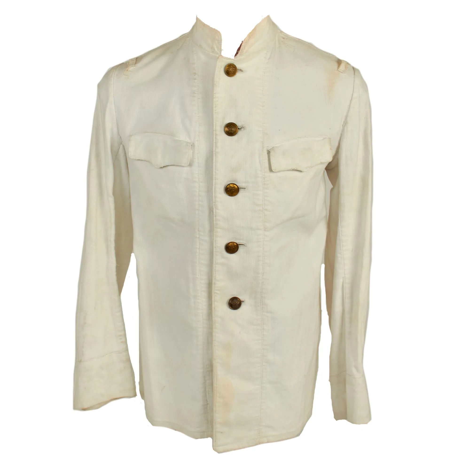 Original Soviet WWII Era M-1943 Officers Summer White Kitel Uniform Tunic