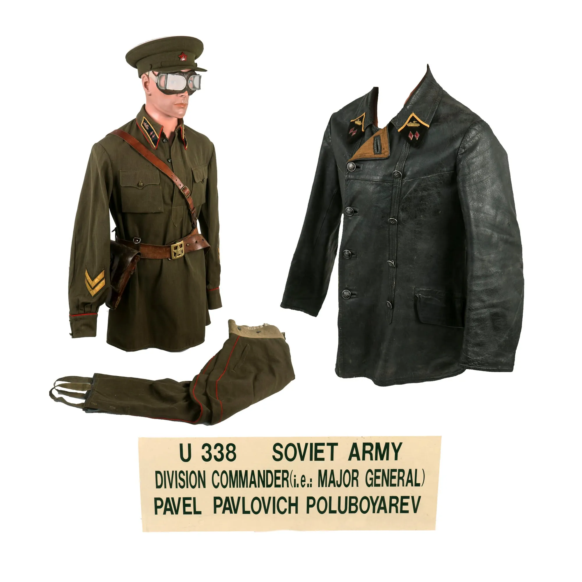 Original Soviet WWII Red Army General Poluboyarov Pavel Pavlovich, Commander of the 4th Guards Tank Corps Uniform - Formerly Part of the A.A.F. Tank Museum