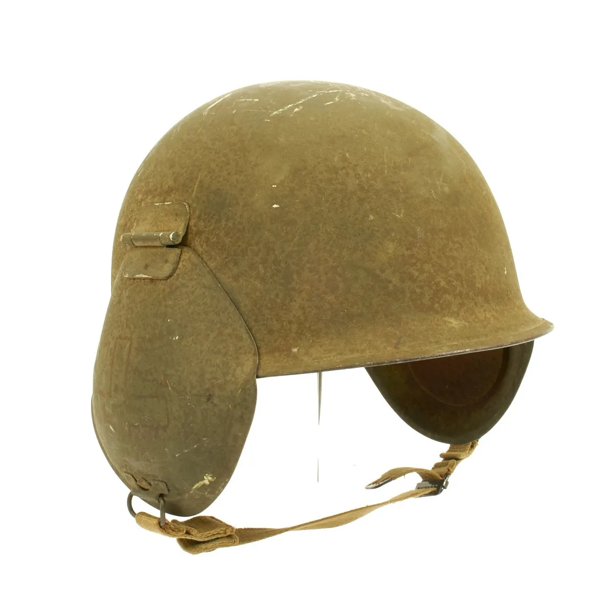 Original U.S. WWII USAAF Bomber Crew M3 Steel FLAK Helmet - Complete Rigging