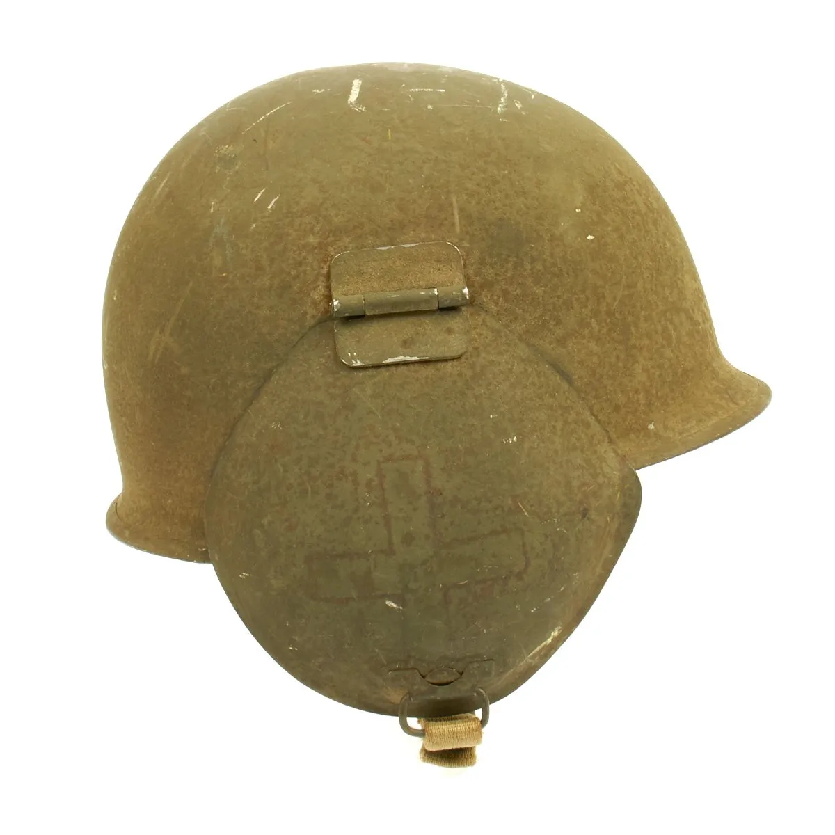 Original U.S. WWII USAAF Bomber Crew M3 Steel FLAK Helmet - Complete Rigging