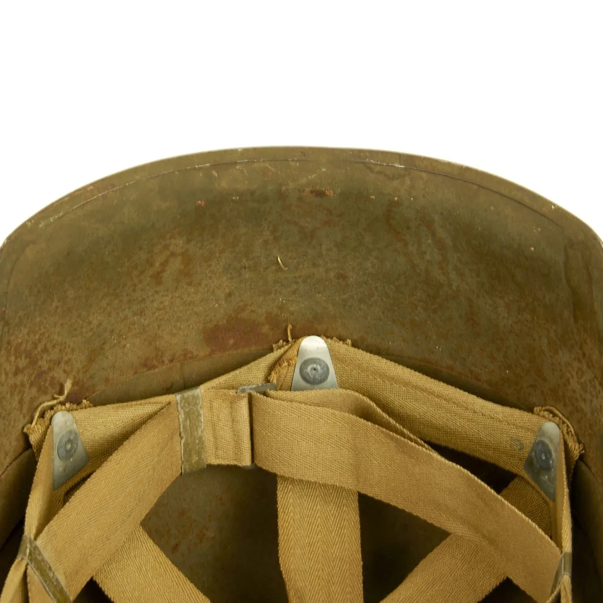 Original U.S. WWII USAAF Bomber Crew M3 Steel FLAK Helmet - Complete Rigging
