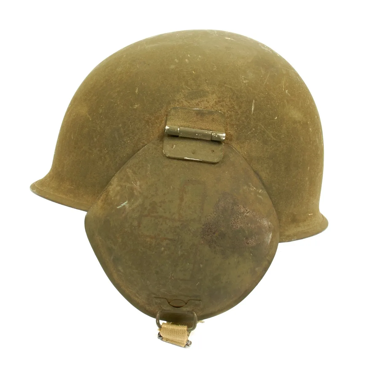 Original U.S. WWII USAAF Bomber Crew M3 Steel FLAK Helmet - Complete Rigging