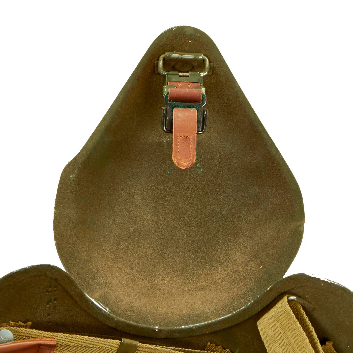 Original U.S. WWII USAAF Bomber Crew M5 Steel FLAK Helmet with Complete Liner and Chinstrap - Unissued Condition