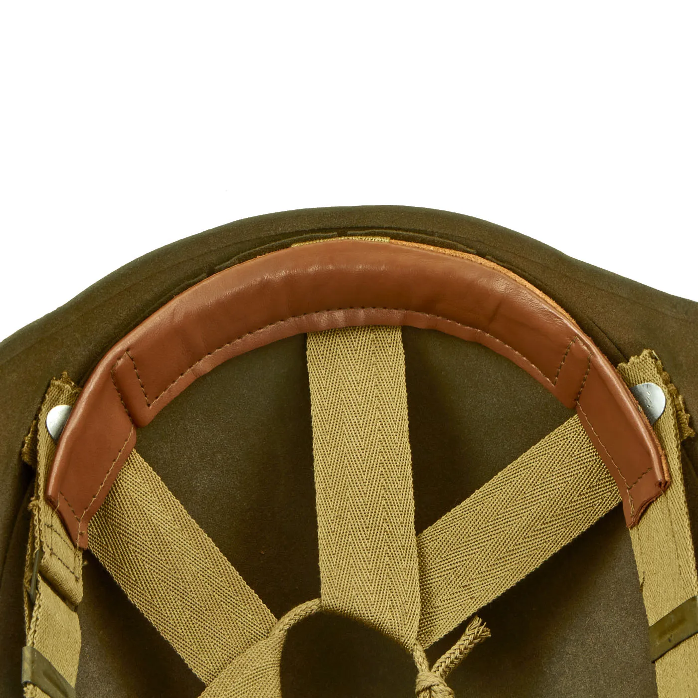 Original U.S. WWII USAAF Bomber Crew M5 Steel FLAK Helmet with Complete Liner and Chinstrap - Unissued Condition