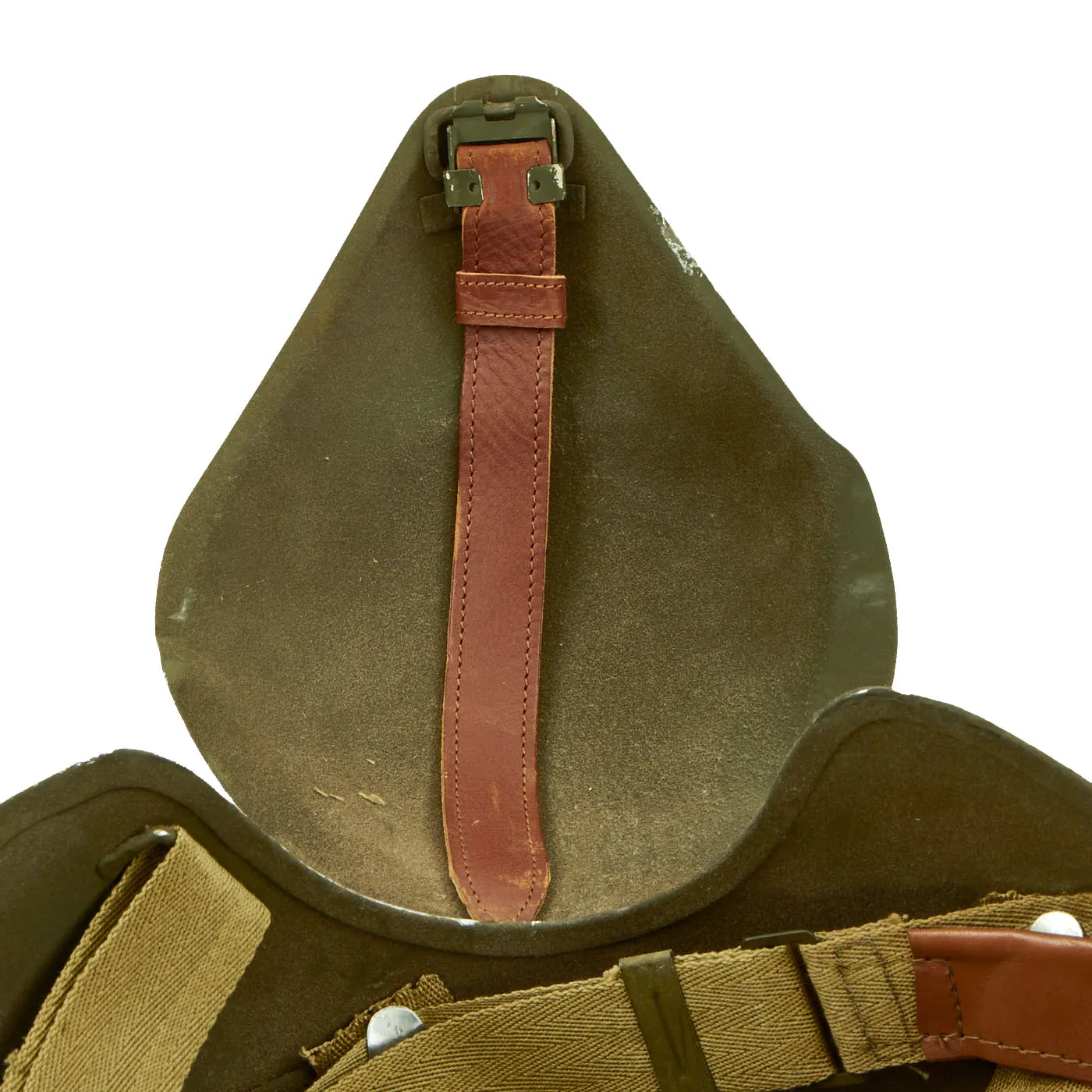 Original U.S. WWII USAAF Bomber Crew M5 Steel FLAK Helmet with Complete Liner and Chinstrap - Unissued Condition