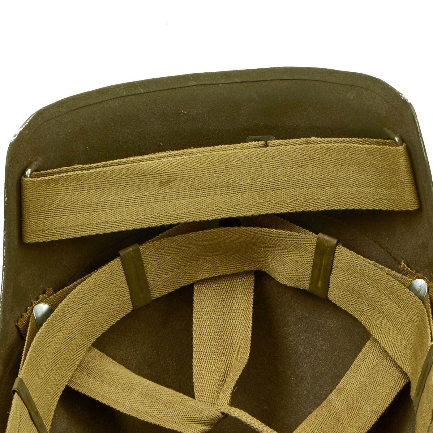 Original U.S. WWII USAAF Bomber Crew M5 Steel FLAK Helmet with Complete Liner and Chinstrap - Unissued Condition