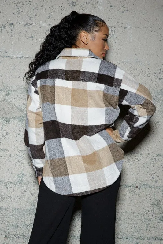 Oversize Multi Color Plaid Shacket