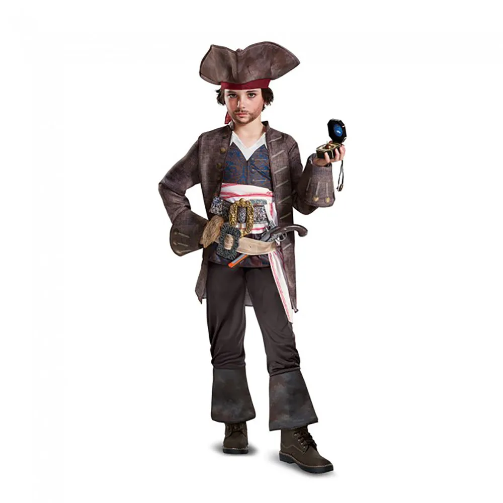 Pirates Of The Caribbean Captain Jack Sparrow Deluxe Boys Kids Child Costume