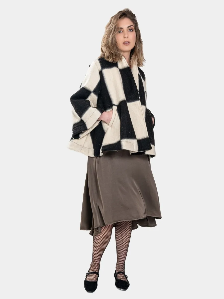 Printed Flared Crop Coat