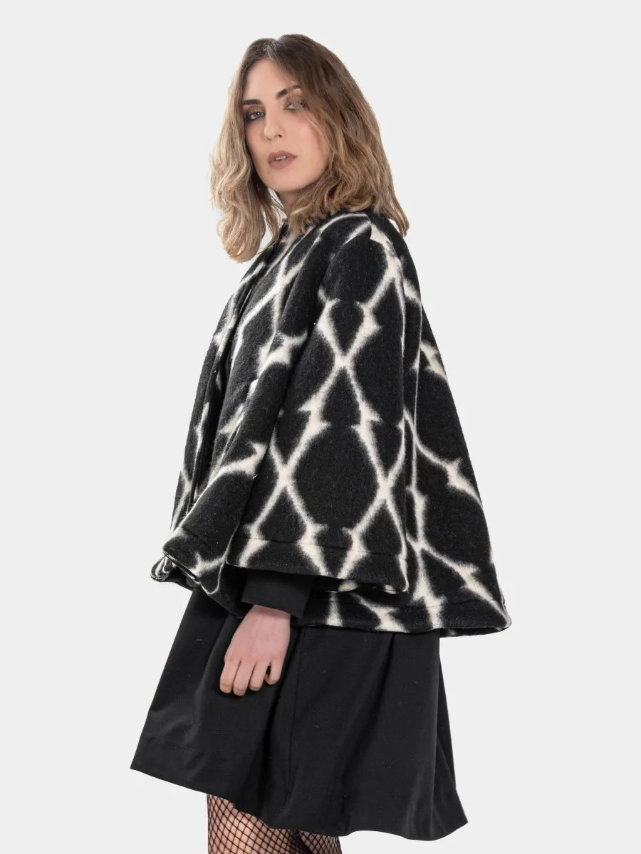 Printed Flared Crop Coat
