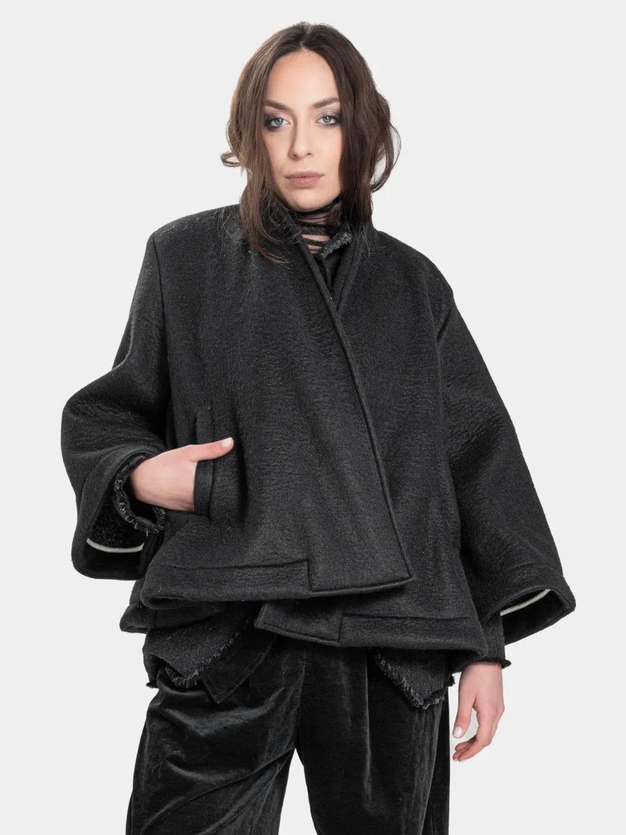 Printed Flared Crop Coat