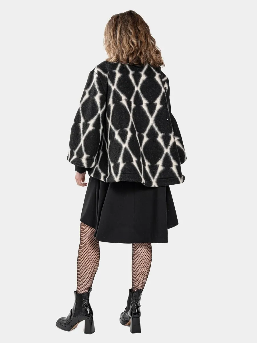 Printed Flared Crop Coat