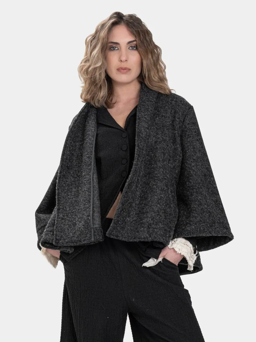 Printed Flared Crop Coat
