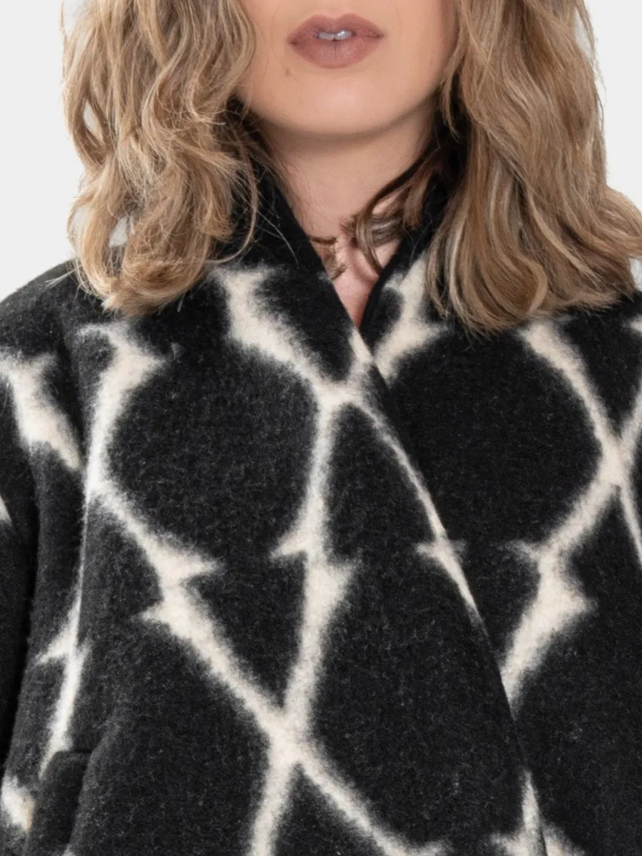 Printed Flared Crop Coat