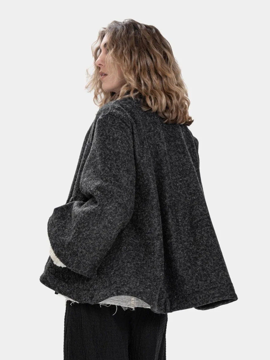 Printed Flared Crop Coat
