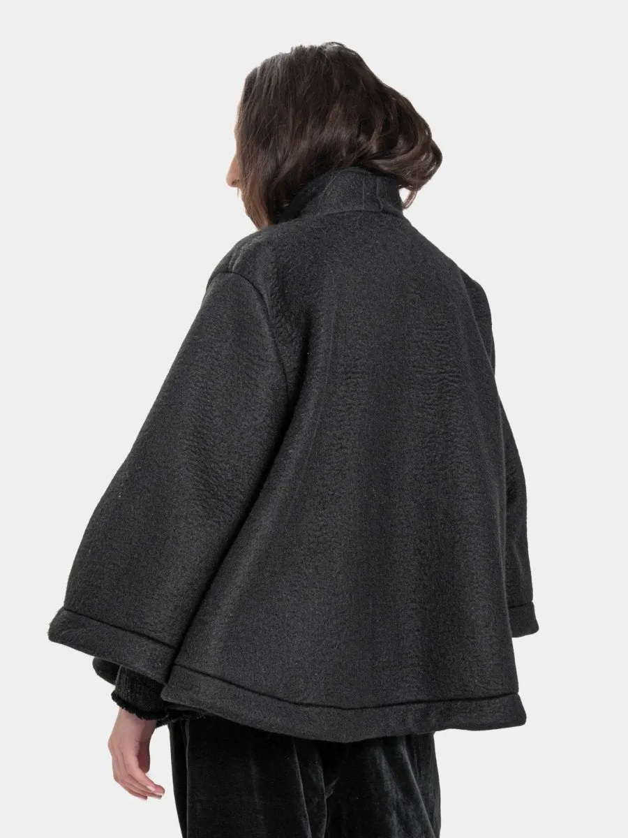 Printed Flared Crop Coat
