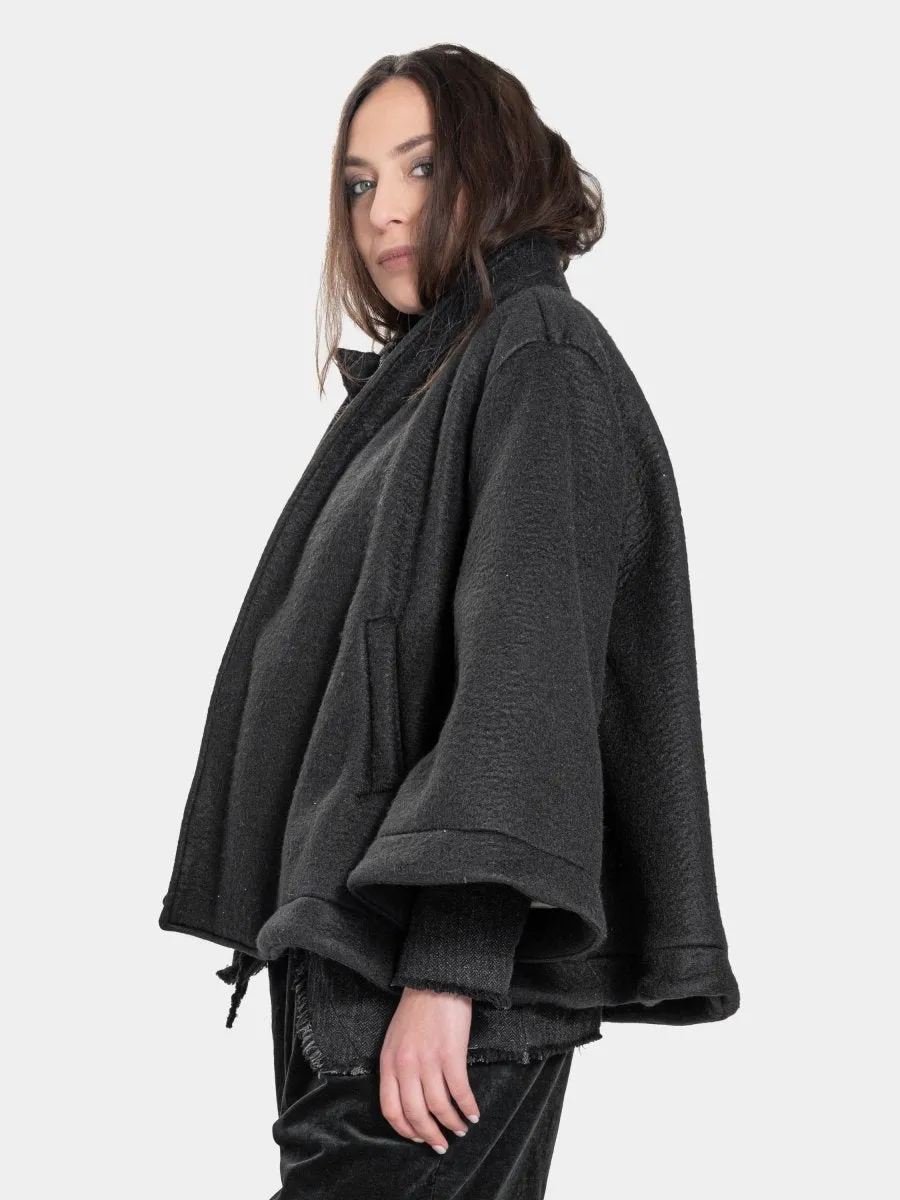 Printed Flared Crop Coat