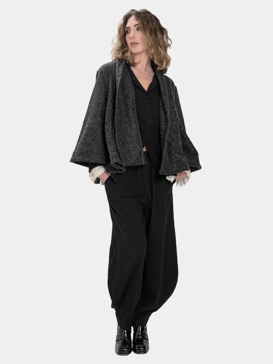 Printed Flared Crop Coat
