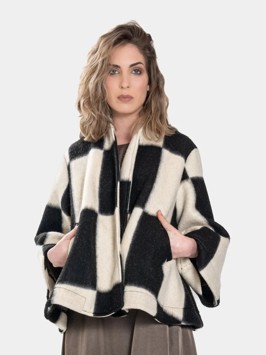 Printed Flared Crop Coat